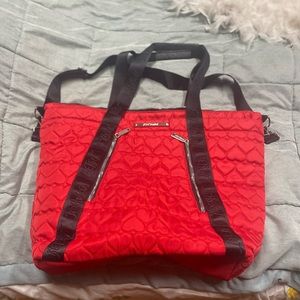 Gorgeous bright red Betsy Johnson big tote bag